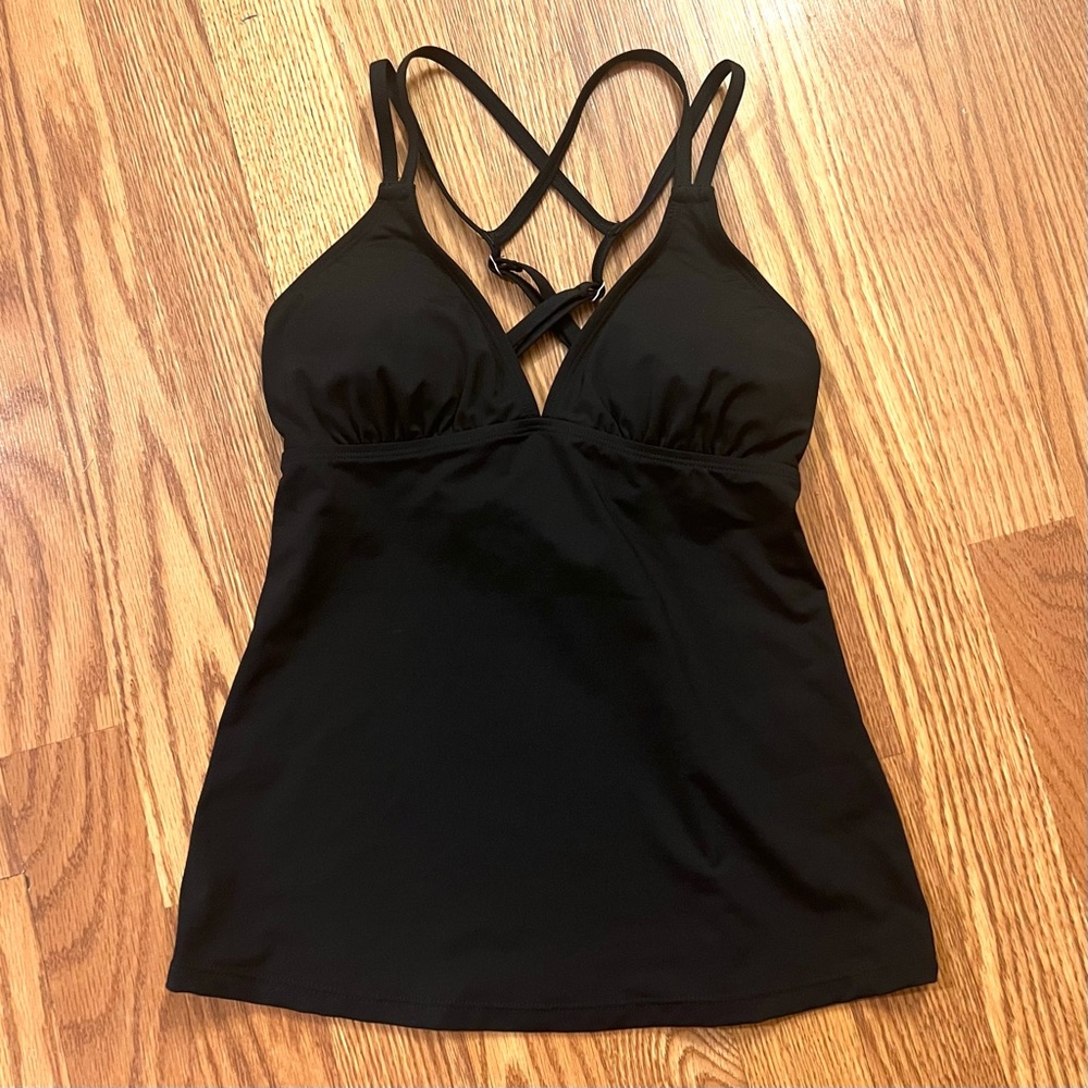 ATHLETA Black Cross Strap Tankini NWOT - Picture 3 of 6
